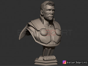 thor bust short hair - avenger 4 - from marvel - 3d print Modelo de Impressão 3D
