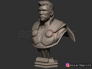 thor bust short hair - avenger 4 - from marvel - 3d print Modelo de Impressão 3D