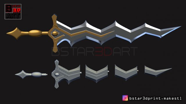 fire emblem awakening robin levin sword - cosplay 3d print model 3D Принт Модель .c4d .max .obj .3ds .fbx .stl .blend