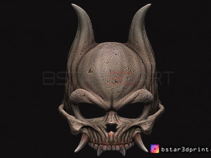 oni skull mask - hannya mask-devil mask for cosplay 3d print model 3D Print Model