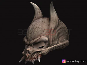 oni skull mask - hannya mask-devil mask for cosplay 3d print model 3D Print Model
