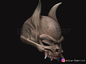 oni skull mask - hannya mask-devil mask for cosplay 3d print model 3D Print Model