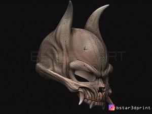 oni skull mask - hannya mask-devil mask for cosplay 3d print model 3D Print Model
