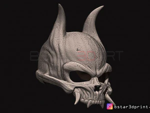 oni skull mask - hannya mask-devil mask for cosplay 3d print model 3D Print Model