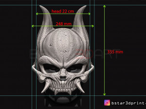 oni skull mask - hannya mask-devil mask for cosplay 3d print model 3D Print Model