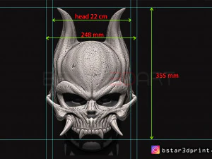 oni skull mask - hannya mask-devil mask for cosplay 3d print model 3D Print Model