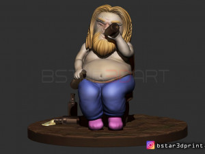 thor fat chibi version - avenger 4 - endgame - from marvel 3d print 3D-printmodel
