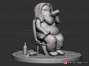 thor fat chibi version - avenger 4 - endgame - from marvel 3d print 3D-printmodel