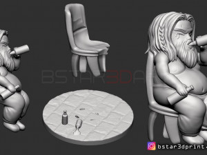 thor fat chibi version - avenger 4 - endgame - from marvel 3d print 3D-printmodel