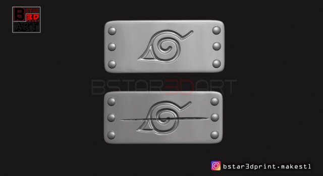 naruto headband - akatsuki itachi headband for cosplay 3D 프린트 모델 .c4d .max .obj .3ds .fbx .stl .blend 