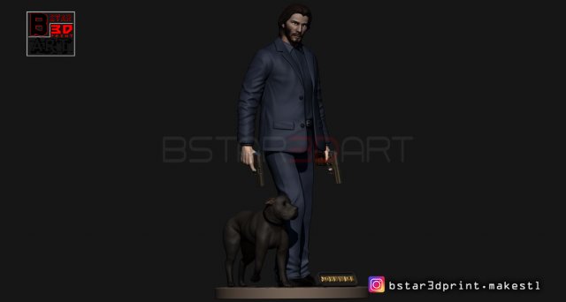 keanu reeves - john wick 3d print Model Cetak 3D .c4d .max .obj .3ds .fbx .stl .blend 