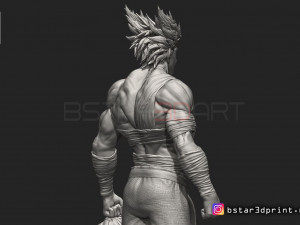 garou - one punch man - fan art - realistic version 3D 打印模型