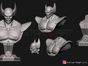 wolverine bust - x men - from marvel 3D Print Model