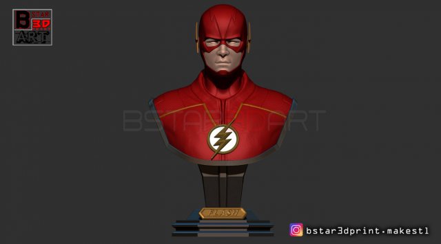 the flash bust 3D-printmodel .c4d .max .obj .3ds .fbx .stl .blend 