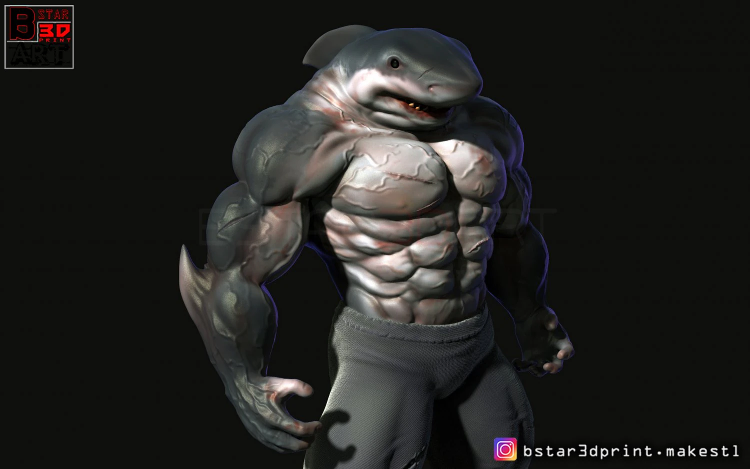 the shark man 3d print 3D Print Model .c4d .max .obj .3ds .fbx .stl .blend 