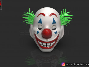joker mask 2019 with hair - clown mask 2019 - halloween mask from joker movie 2019 3D Baskı Modeli
