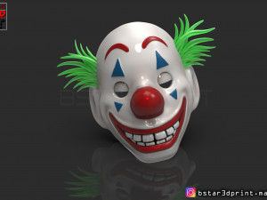 joker mask 2019 with hair - clown mask 2019 - halloween mask from joker movie 2019 3D Baskı Modeli