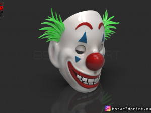 joker mask 2019 with hair - clown mask 2019 - halloween mask from joker movie 2019 3D Baskı Modeli