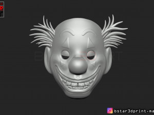 joker mask 2019 with hair - clown mask 2019 - halloween mask from joker movie 2019 3D Baskı Modeli