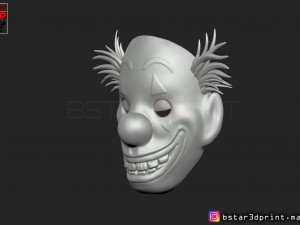 joker mask 2019 with hair - clown mask 2019 - halloween mask from joker movie 2019 3D Baskı Modeli