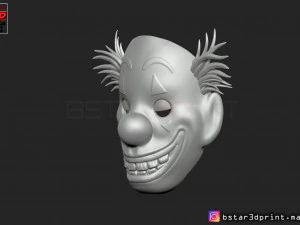 joker mask 2019 with hair - clown mask 2019 - halloween mask from joker movie 2019 3D Print Model