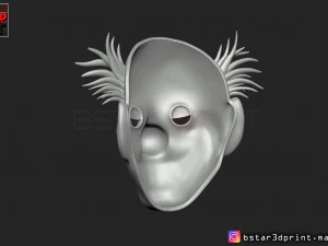 joker mask 2019 with hair - clown mask 2019 - halloween mask from joker movie 2019 3D Print Model