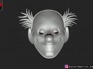 joker mask 2019 with hair - clown mask 2019 - halloween mask from joker movie 2019 3D Baskı Modeli