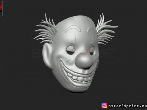 joker mask 2019 with hair - clown mask 2019 - halloween mask from joker movie 2019 3D Baskı Modeli