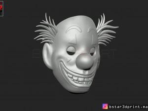 joker mask 2019 with hair - clown mask 2019 - halloween mask from joker movie 2019 3D Print Model