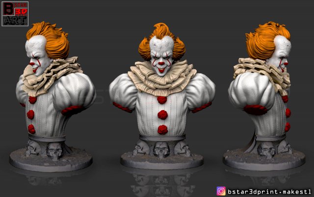 it bust high quality - chapter two - halloween 3d print model 3D 프린트 모델 .c4d .max .obj .3ds .fbx .stl .blend 