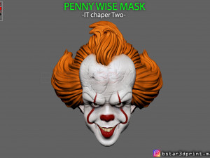 penny wise mask - it chapter two 3d print model 3D प्रिंट मॉडल