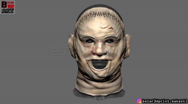 leatherface 1974 killing mask - the texas chainsaw massacre 3d print model Modelo de Impressão 3D .c4d .max .obj .3ds .fbx .stl .blend 