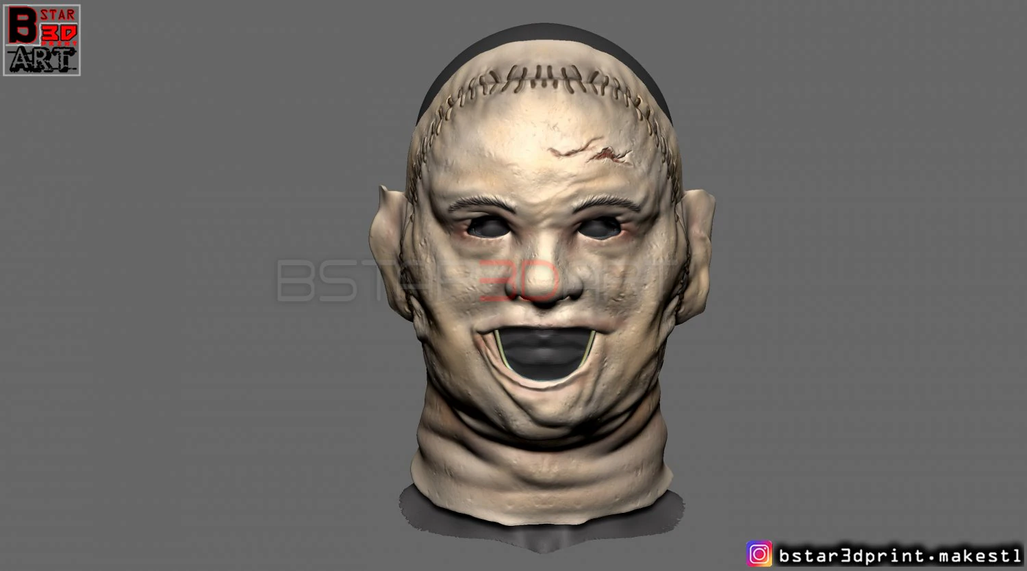 m&aacute;scara de matar leatherface 1974 - o massacre da serra el&eacute;trica no Texas modelo de impress&atilde;o 3D Modelo de Impressão 3D .c4d .max .obj .3ds .fbx .stl .blend 