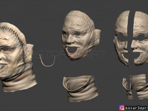 m&aacute;scara de matar leatherface 1974 - o massacre da serra el&eacute;trica no Texas modelo de impress&atilde;o 3D Modelo de Impressão 3D