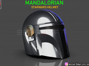 マンダロリアン ヘルメット - スター ウォーズ映画 2019 - 3D プリント 3Dプリントモデル