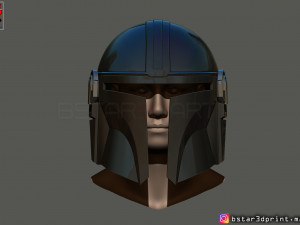 mandalorian helmet - star wars movie 2019 - 3d print 3D-Druckmodell