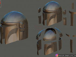 mandalorian helmet - star wars movie 2019 - 3d print 3D-Druckmodell