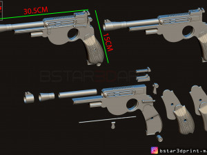mandalorian blaster - pistol starwars - mandalorian star wars movie 2019 3d print model Modelo de Impressão 3D