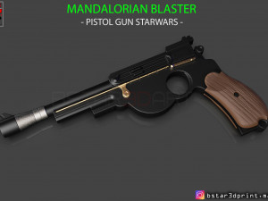 mandalorian blaster - pistol starwars - mandalorian star wars movie 2019 3d print model 3D Print Model