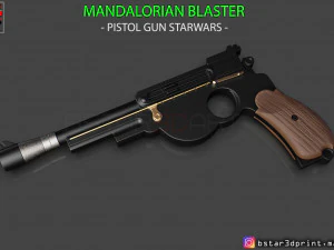 mandalorian blaster - pistol starwars - film mandalorian star wars 2019 model cetak 3d Model Cetak 3D