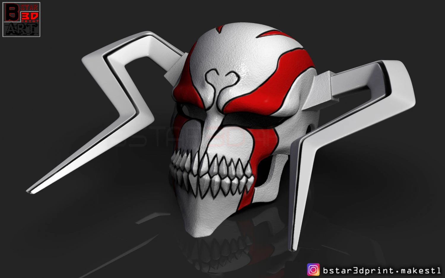 the whole hollow mask - kurosaki ichigo - bleach 3d print model 3d print model 3D Print Model .c4d .max .obj .3ds .fbx .stl .blend 