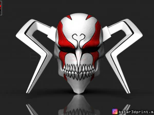 the whole hollow mask - kurosaki ichigo - bleach 3d print model 3d print model 3D Print Model