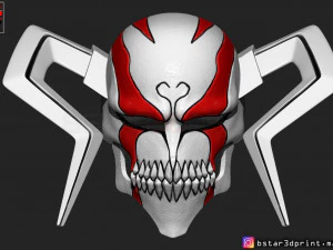 the whole hollow mask - kurosaki ichigo - bleach 3d print model 3d print model 3D Print Model