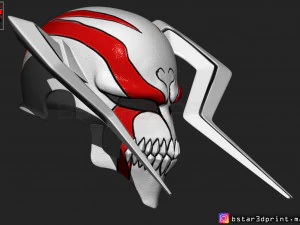 the whole hollow mask - kurosaki ichigo - bleach 3d print model 3d print model 3D Print Model