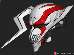 the whole hollow mask - kurosaki ichigo - bleach 3d print model 3d print model 3D Print Model