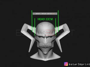 the whole hollow mask - kurosaki ichigo - bleach 3d print model 3d print model 3D Print Model