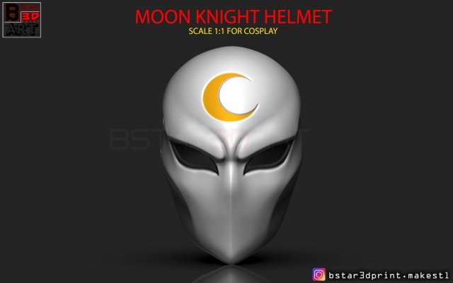 moon knight mask - marvel comic helmet 3d print model 3D Print Model .c4d .max .obj .3ds .fbx .stl .blend 