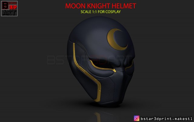 the moon knight helmet - marvel mask high quality 3d print model 3D Baskı Modeli .c4d .max .obj .3ds .fbx .stl .blend 