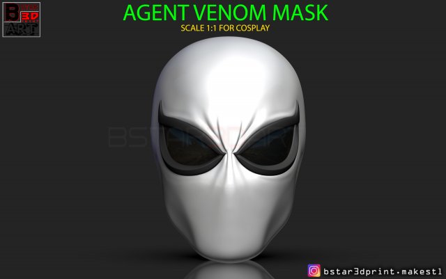 the agent venom mask - marvel helmet 3d print model 3D Принт Модель .c4d .max .obj .3ds .fbx .stl .blend