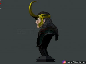 loki bust with helmet - tom hiddleston - - marvel - avenger 3d print model 3D Print Model
